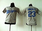 Womens Los Angeles Dodgers #23 Adrian Gonzalez Gray Cool Base Stitched Jersey,baseball caps,new era cap wholesale,wholesale hats